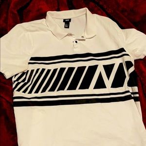 White and Black polo.
